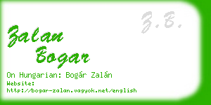 zalan bogar business card