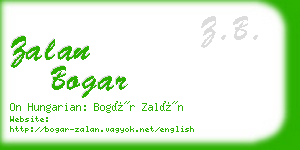 zalan bogar business card